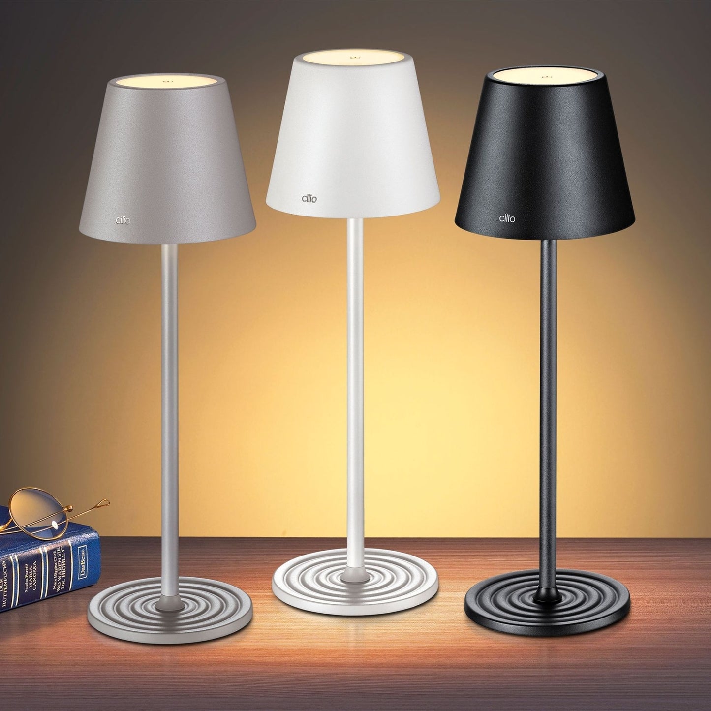 LED-Tischlampe "Sole, grau" von Cilio