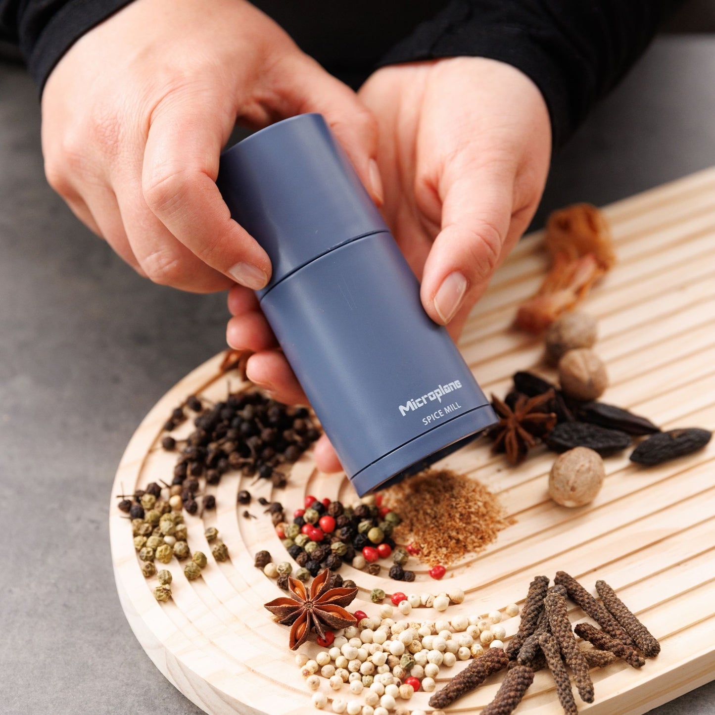 Gewürzmühle "2in1, denim blau" von Microplane
