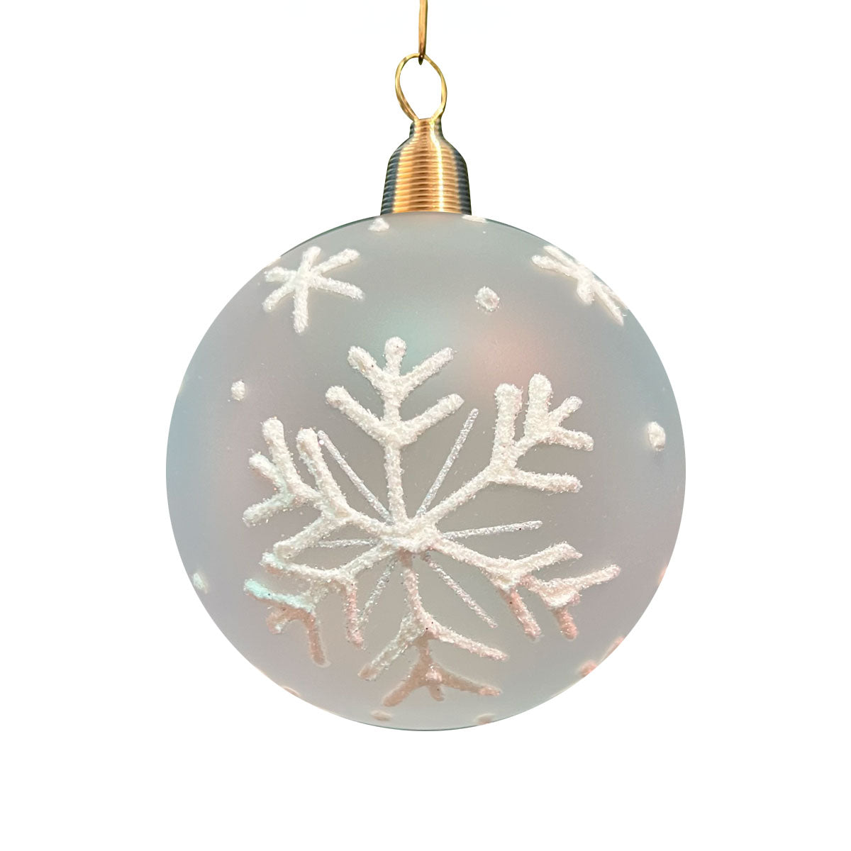 Christbaumkugel "matt transparent, Sterne weiß"