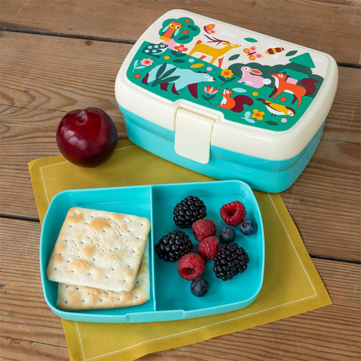 Lunchbox "Woodland, türkis/bunt" von Rex London