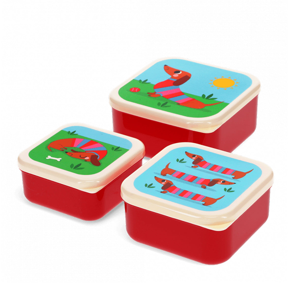 Lunchboxen "Dackel, 3er Set" von Rex London