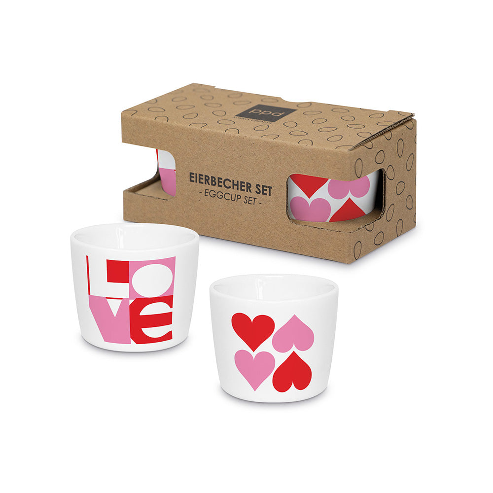 2er Eierbecher-Set "Love Hearts" von Paperproducts