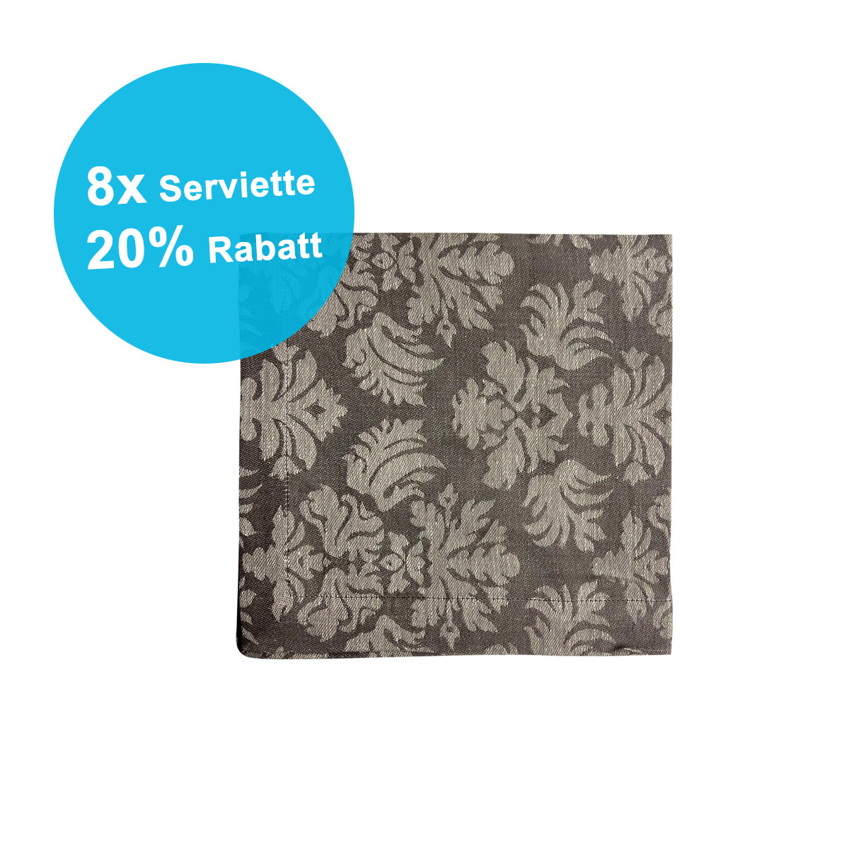 Bundle "8x Halbleinen Serviette Medici, hellgrau" von Mökki