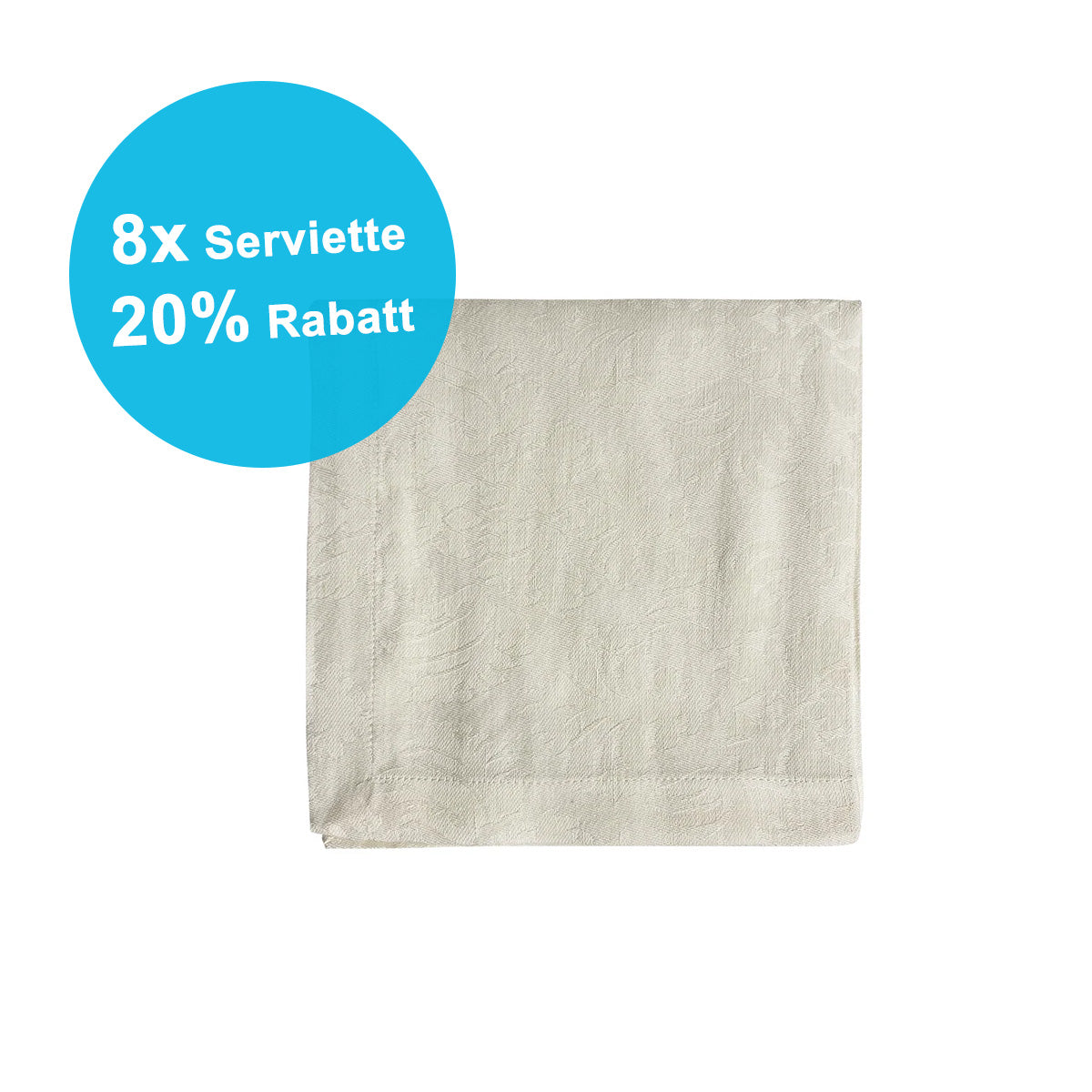 Bundle "8x Halbleinen Serviette Medici, weiß" von Mökki