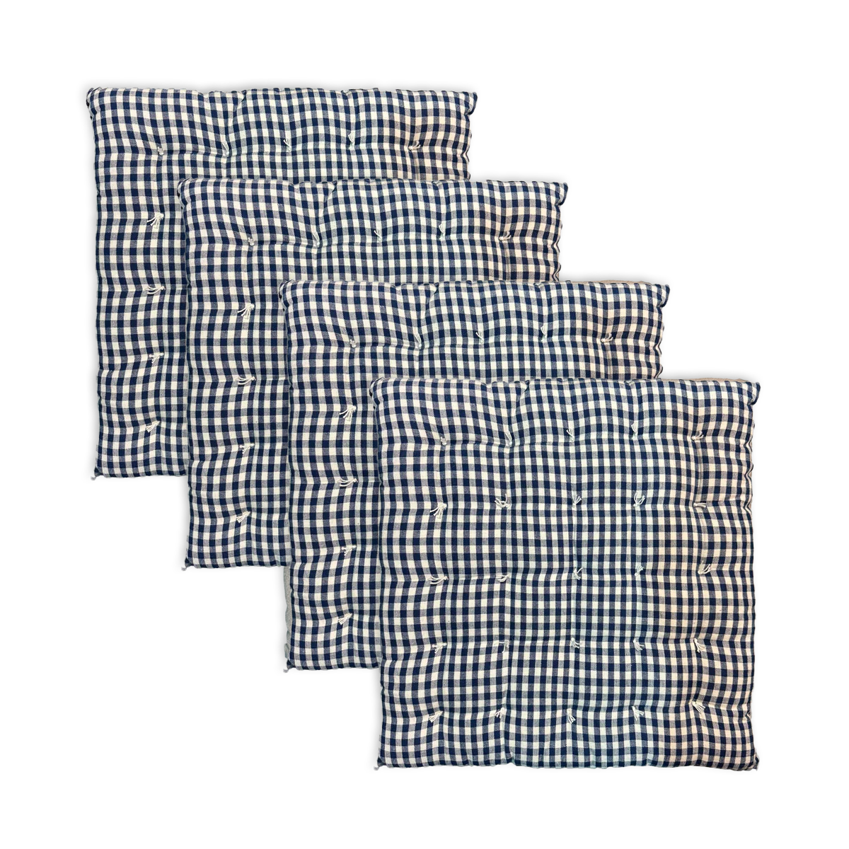 Bundle "4x Sitzkissen, Campos, Blau/Weiß" von Scantex