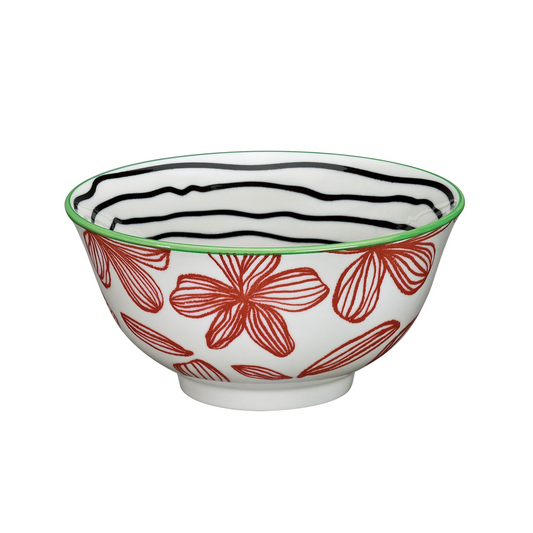 Bowl "Floral rot/ weiß, 18cm" von Cilio