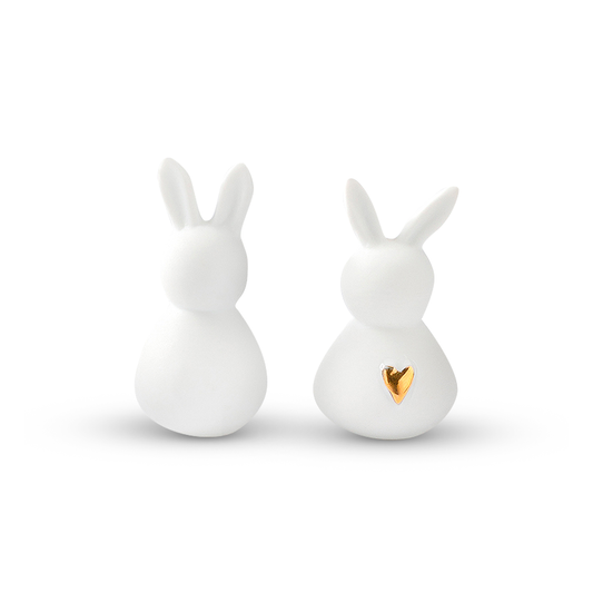 Deko-Set "Minihasen, 5cm, weiß/gold" von Räder