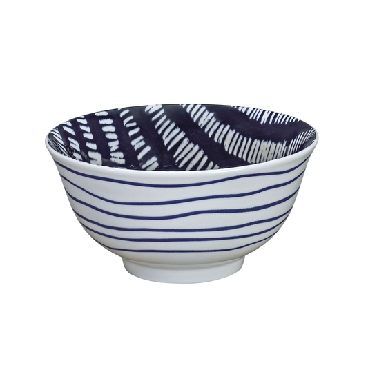 Bowl "Striche blau/ weiß, 18cm" von Cilio