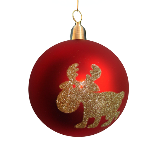 Christbaumkugel "Elch rot/gold"