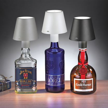 LED Flaschenlampe "Luce, grau" von Cilio
