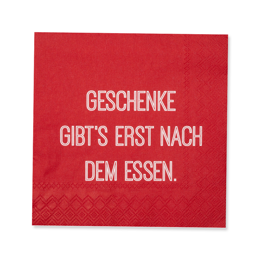 Servietten "Geschenke gibt's erst nach dem Essen, 20 Stk."