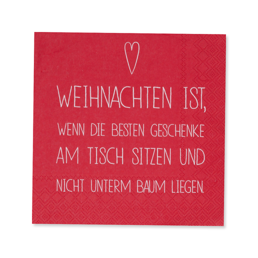 Servietten "Weihnachten ist..., 20 Stk."