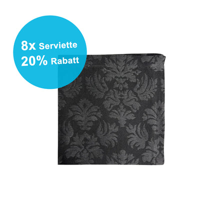 Bundle "8x Halbleinen Serviette Medici, dunkelgrau" von Mökki
