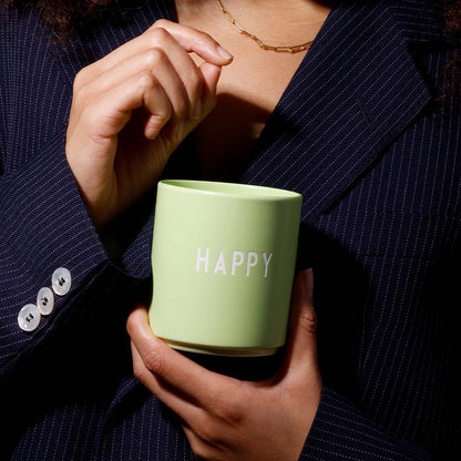 Lieblingsbecher "Happy, sahdow lime" von Design Letters