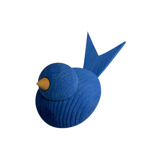 Holz-Deko "Vogel, 9cm, blau" von Stöber