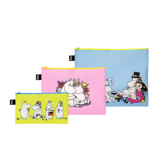 Zip Pockets 3er Set "Moomins" von Loqi