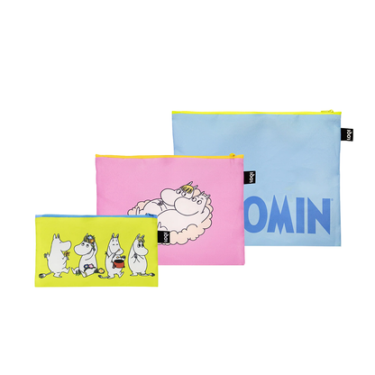 Zip Pockets 3er Set "Moomins" von Loqi