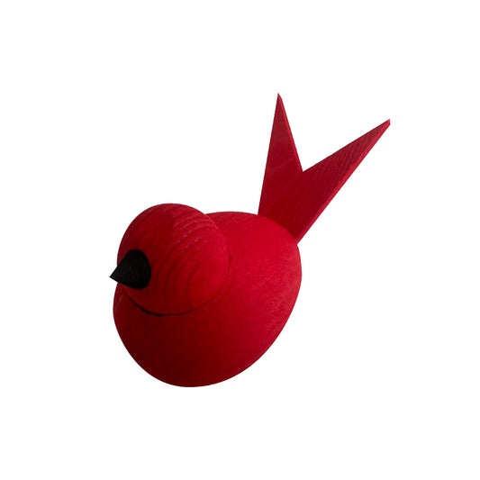 Holz-Deko "Vogel, 9cm, rot" von Stöber