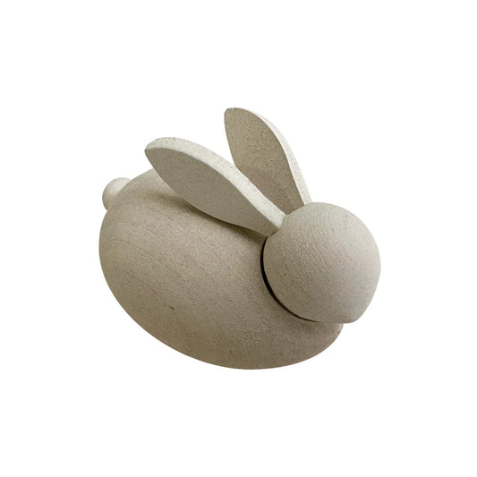 Holz-Deko "Hase, 7cm, weiß" von Stöber